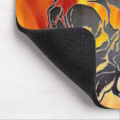 Skull Top Hat Flames & Rozen Mousepad Muismat (Hoek)