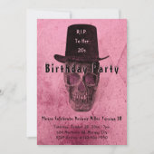 Skull Top Hat  Roze RIP naar haar 20s Kaart (Voorkant)