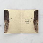 Skull Top Hat Sepia RIP tot zijn twintig (Binnen)