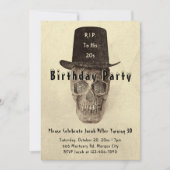 Skull Top Hat  Sepia RIP tot zijn twintig Kaart (Voorkant)