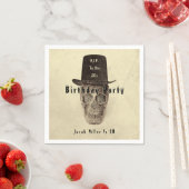 Skull Top Hat  Sepia RIP tot zijn twintig Servet (Insitu)