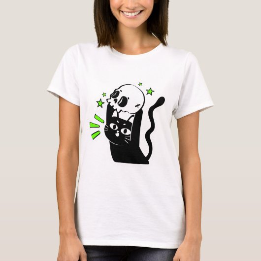 Skull Toss Kat T-shirt (Voorkant)
