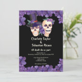 Skull tot de dood ons deel huwelijk kaart (Staand voorkant)