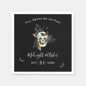 Skull tot de dood ons deel huwelijk servet (Voorkant)