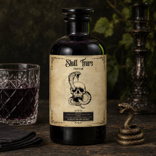 Skull Tranen Drankje Griezelige Elegantie voor Hal Wijn Etiket