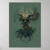 Skull Tree Surreal Dark Nature Poster (Voorkant)