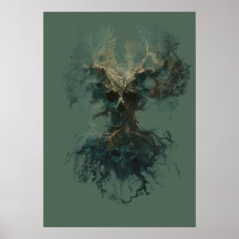 Skull Tree Surreal Dark Nature Poster
