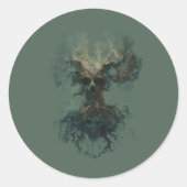 Skull Tree Surreal Dark Nature Ronde Sticker (Voorkant)