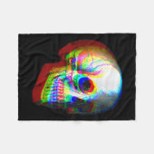 Skull Trippy Vaporwave Halloween Techno Rave Edm M Fleece Deken (Voorkant (Horizontaal))