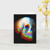 Skull Trippy Vaporwave Halloween Techno Rave Edm M Kaart (Gele Bloem)