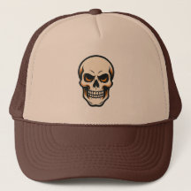  Skull Trucker Hat Retro Gothic Flame Pet