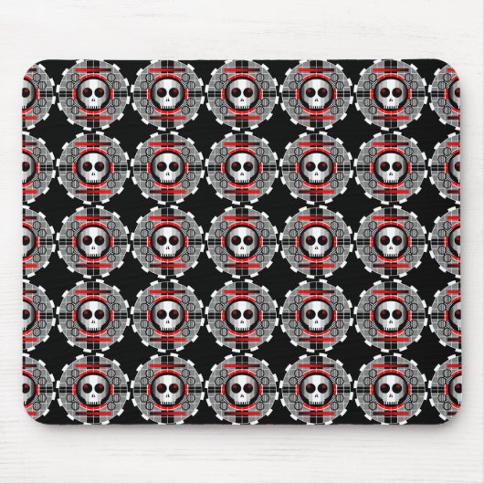 Skull TV Round multi-mousepad zwart Muismat (Voorkant)