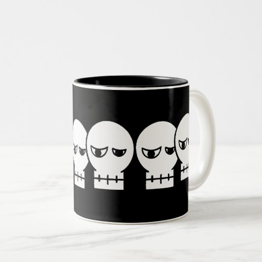 Skull Tweekleurige Koffiemok (Voorkant rechts)