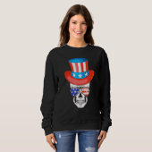 Skull Uncle Sam Amerikaanse Onafhankelijkheidsdag Trui (Voorkant volledig)