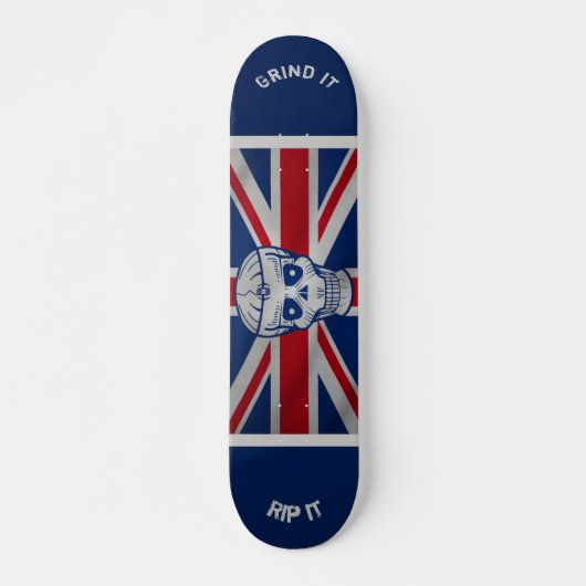Skull & Union Jack Skateboard (Voorkant)