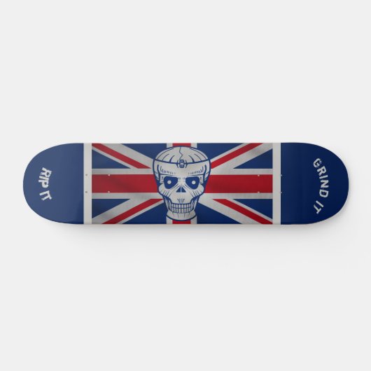 Skull & Union Jack Skateboard (Horizontaal)