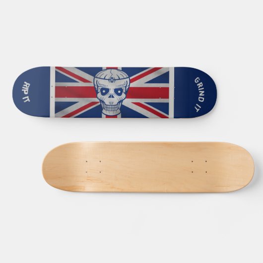 Skull & Union Jack Skateboard (Horizontaal)