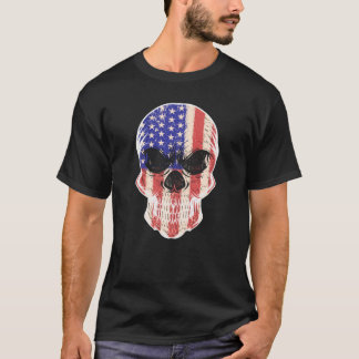 Skull USA Flag T-shirt