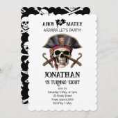 Skull verjaardagsfeestje Pirate uitnodiging (Voorkant / Achterkant)