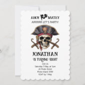 Skull verjaardagsfeestje Pirate uitnodiging (Voorkant)