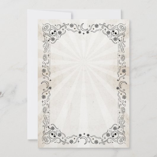 Skull Verlovingsfeest Halloween Gotische Uitnodigi Kaart (Achterkant)