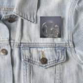 Skull Vierkante Button 5,1 Cm (In situ)