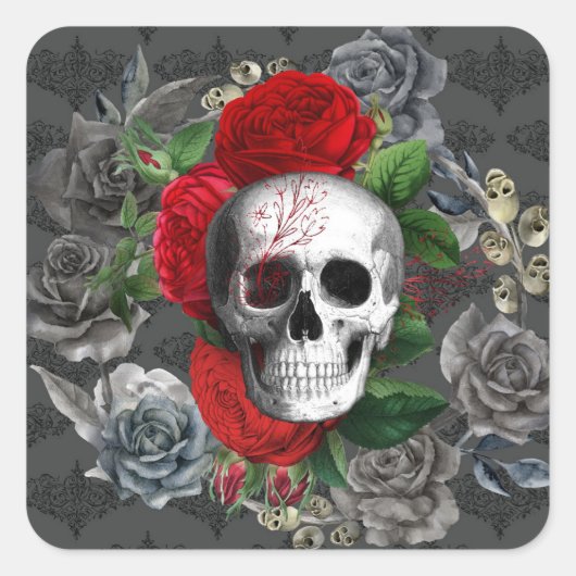 Skull Vierkante Sticker (Voorkant)