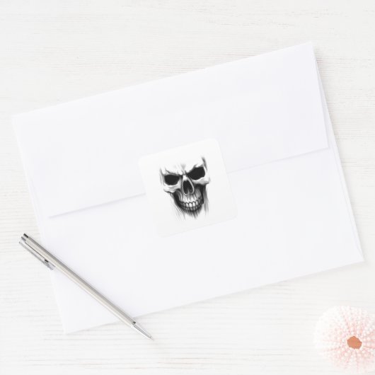 Skull Vierkante Sticker (Envelop)
