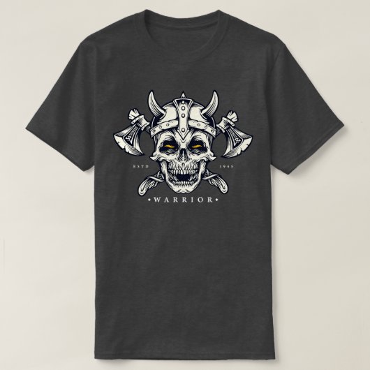 Skull Viking Warrior met Ax en Helmet Viking Sc T-shirt (Design voorkant)