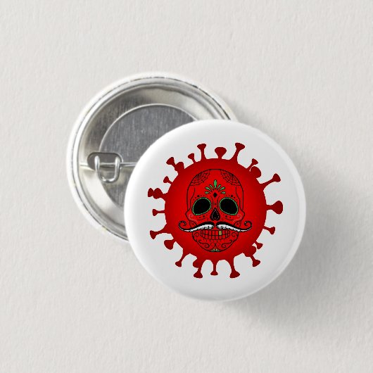 Skull Virus Ronde Button 3,2 Cm (Voorkant /achterkant)