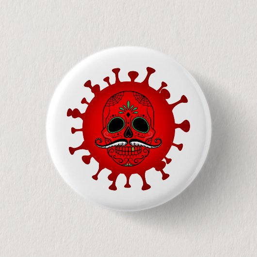 Skull Virus Ronde Button 3,2 Cm (Voorkant)