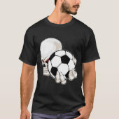 Skull Voetballer Voetbal T-shirt (Voorkant)