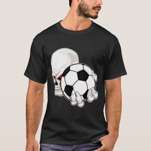 Skull Voetballer Voetbal T-shirt (Voorkant)