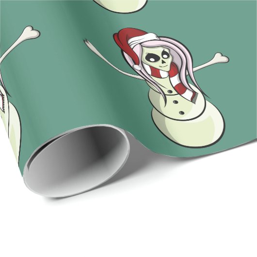 Skull Vrouw Snowman Cadeaupapier (Rol Hoek)