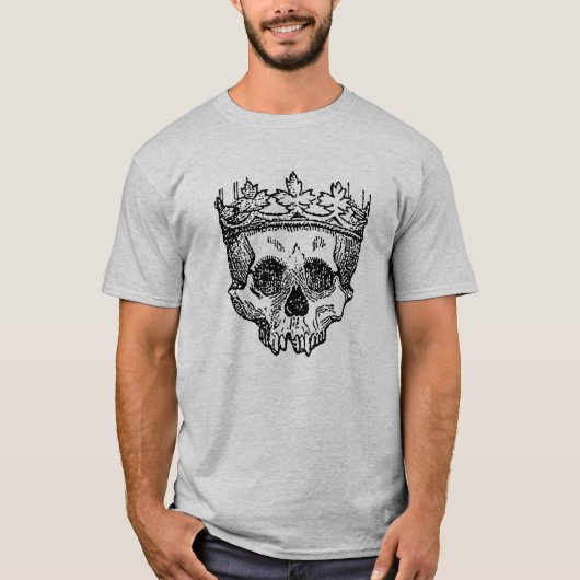 Skull Wearing Crown Gothic Drawing T-shirt (Voorkant)
