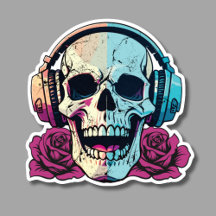 Skull Wearing Hoofdtelefoon met Rozen Waterdicht