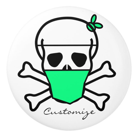 Skull Wearing Mask Thunder_Cove Keramische Knop (Voorkant)