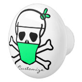 Skull Wearing Mask Thunder_Cove Keramische Knop (Rechts)
