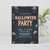 Skull & Web Spooky Halloween Kaart (Staand voorkant)