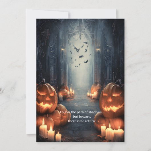 Skull & Web Spooky Halloween Kaart (Achterkant)