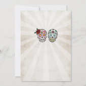 Skull Wedding Halloween Sugar Gothic Skulls Invite Kaart (Achterkant)
