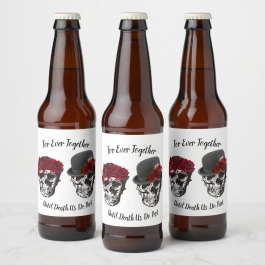 Skull Wedding - Totdat de dood ons deelneemt Bier Etiket (Flessen)