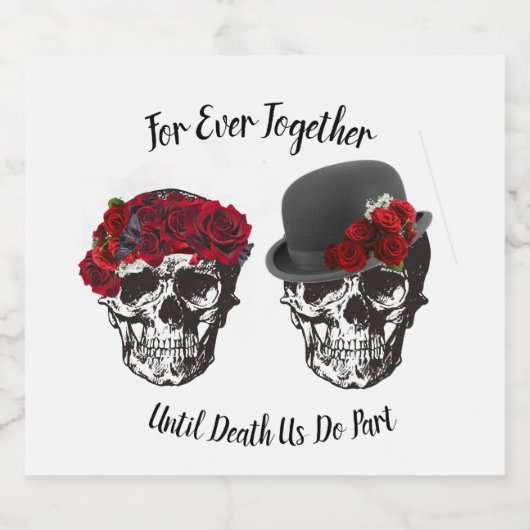 Skull Wedding - Totdat de dood ons deelneemt Bier Etiket (Enkel label)