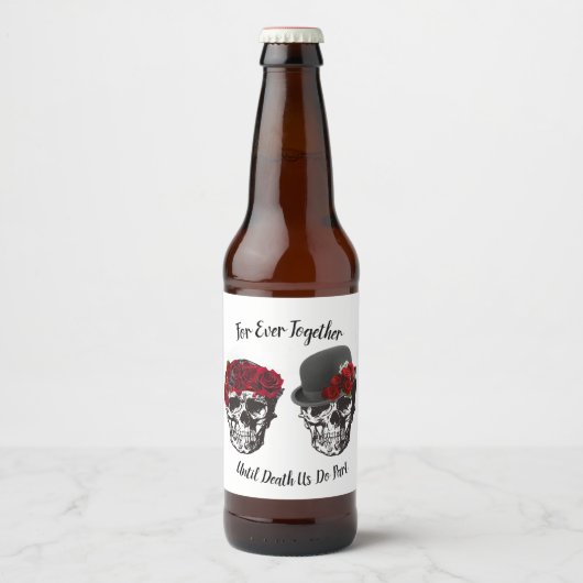 Skull Wedding - Totdat de dood ons deelneemt Bier Etiket (Voorkant)