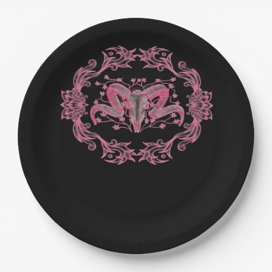 Skull Whimsigoth esthetisch Papieren Bordje (Voorkant)