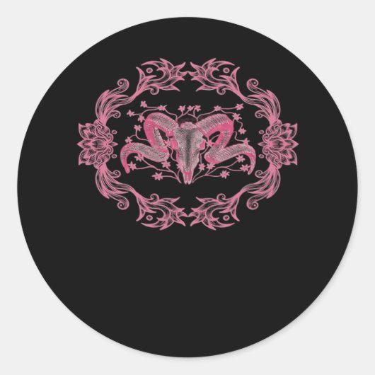 Skull Whimsigoth esthetisch Ronde Sticker (Voorkant)
