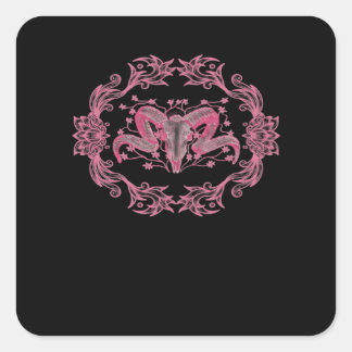 Skull Whimsigoth esthetisch Vierkante Sticker