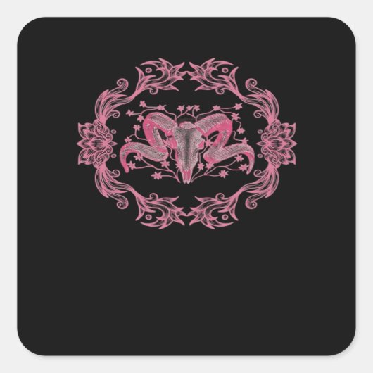 Skull Whimsigoth esthetisch Vierkante Sticker (Voorkant)