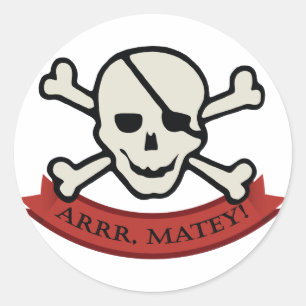 Skull - White Classic Round Sticker, Glossy Ronde Sticker