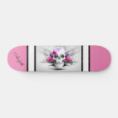 Skull White Modern Custom Skateboard (Horizontaal)
